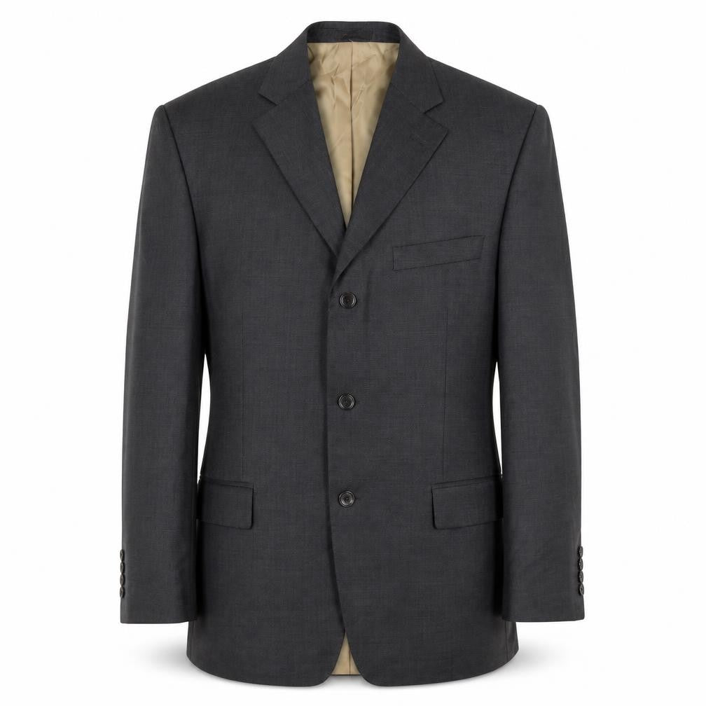 Front view of Marks & Spencer men’s grey wool jacket blazer, size 42, regular