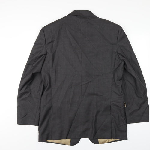 Marks and Spencer Mens Grey Wool Jacket Blazer Size 42 Regular