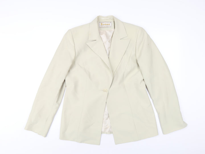Roman Womens Green Polyester Jacket Blazer Size 14