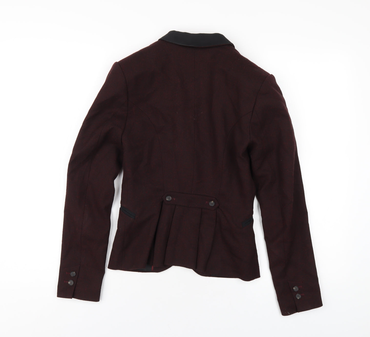 H&M Womens Red Jacket Blazer Size 4 Button