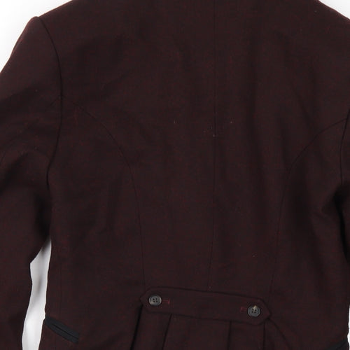 H&M Womens Red Jacket Blazer Size 4 Button