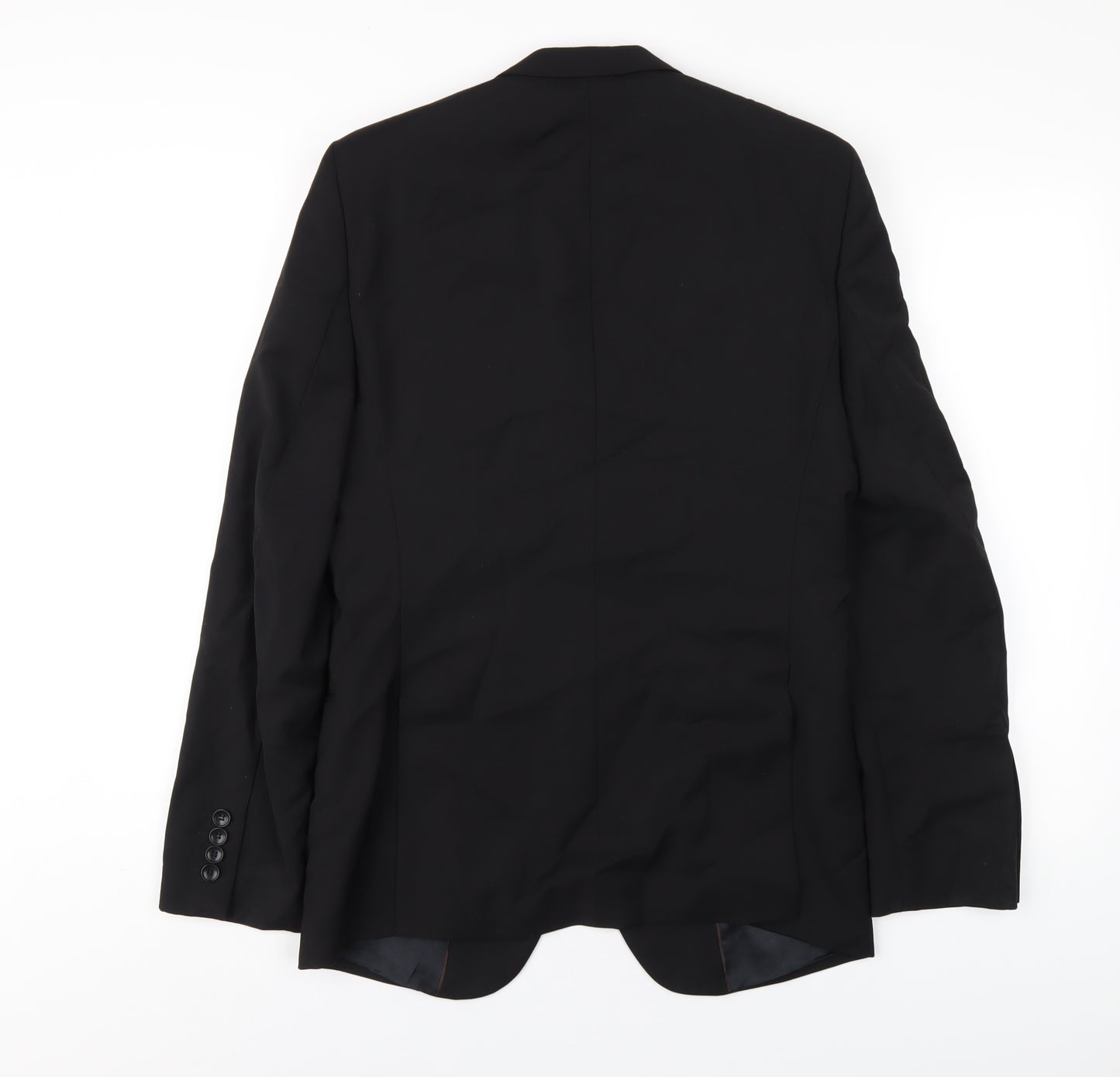 Zara Mens Black Polyester Jacket Blazer Size 38 Regular