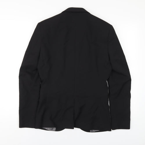 NEXT Mens Black Polyester Jacket Blazer Size 34 Regular