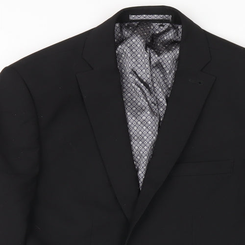 NEXT Mens Black Polyester Jacket Blazer Size 34 Regular