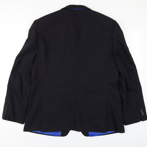 Performance Mens Blue Wool Jacket Blazer Size 44 Regular