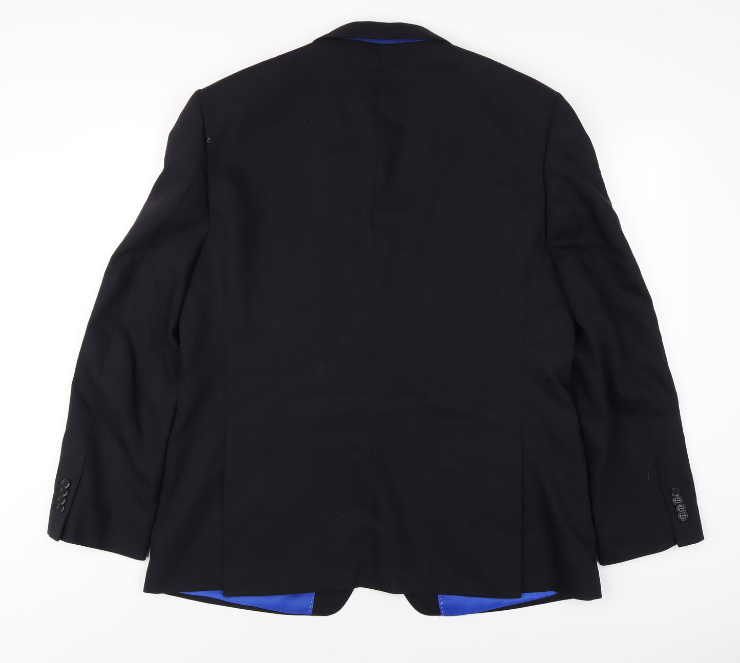 Performance Mens Blue Wool Jacket Blazer Size 44 Regular
