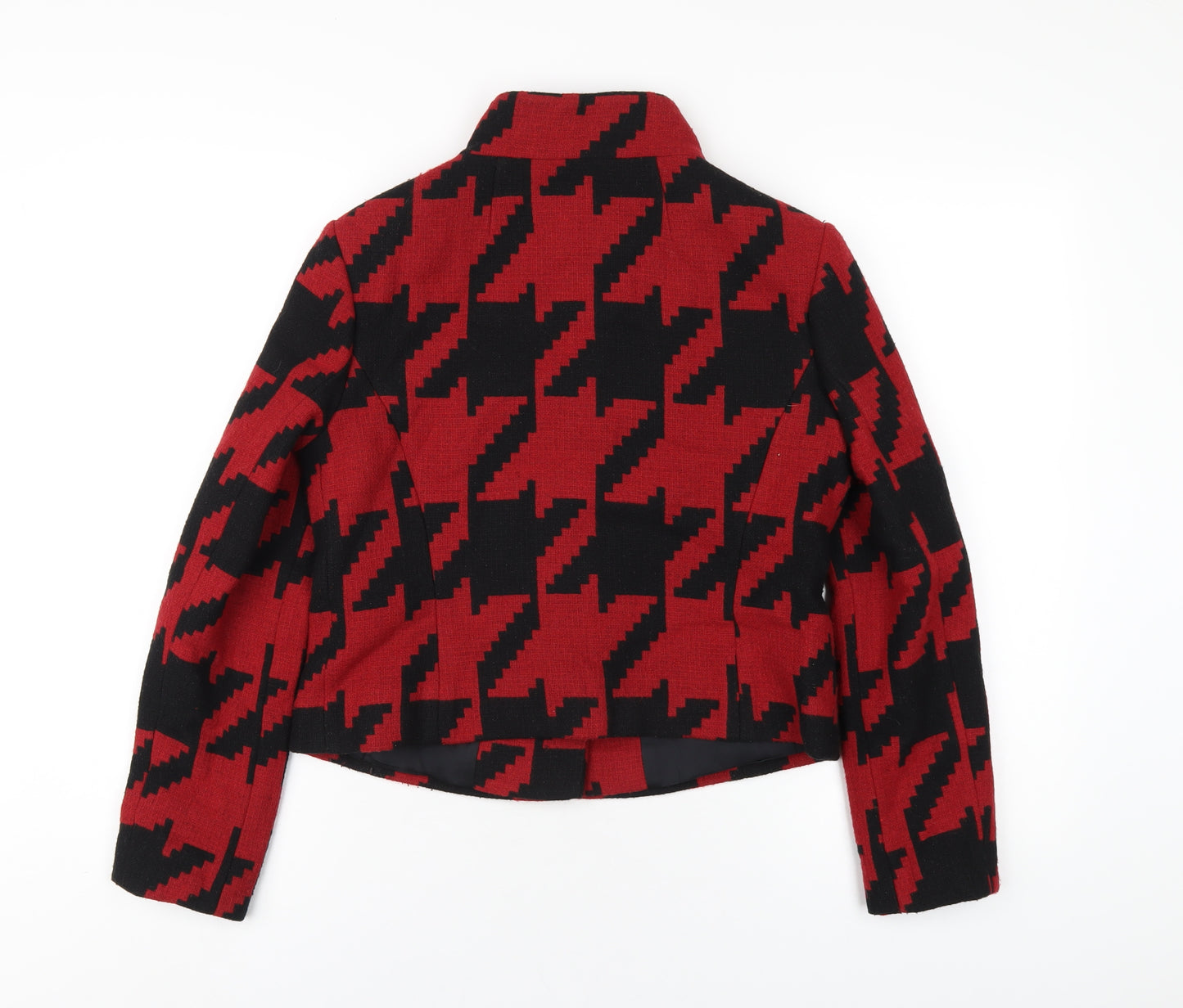 Marks and Spencer Womens Red Geometric Jacket Coat Size 10 Button