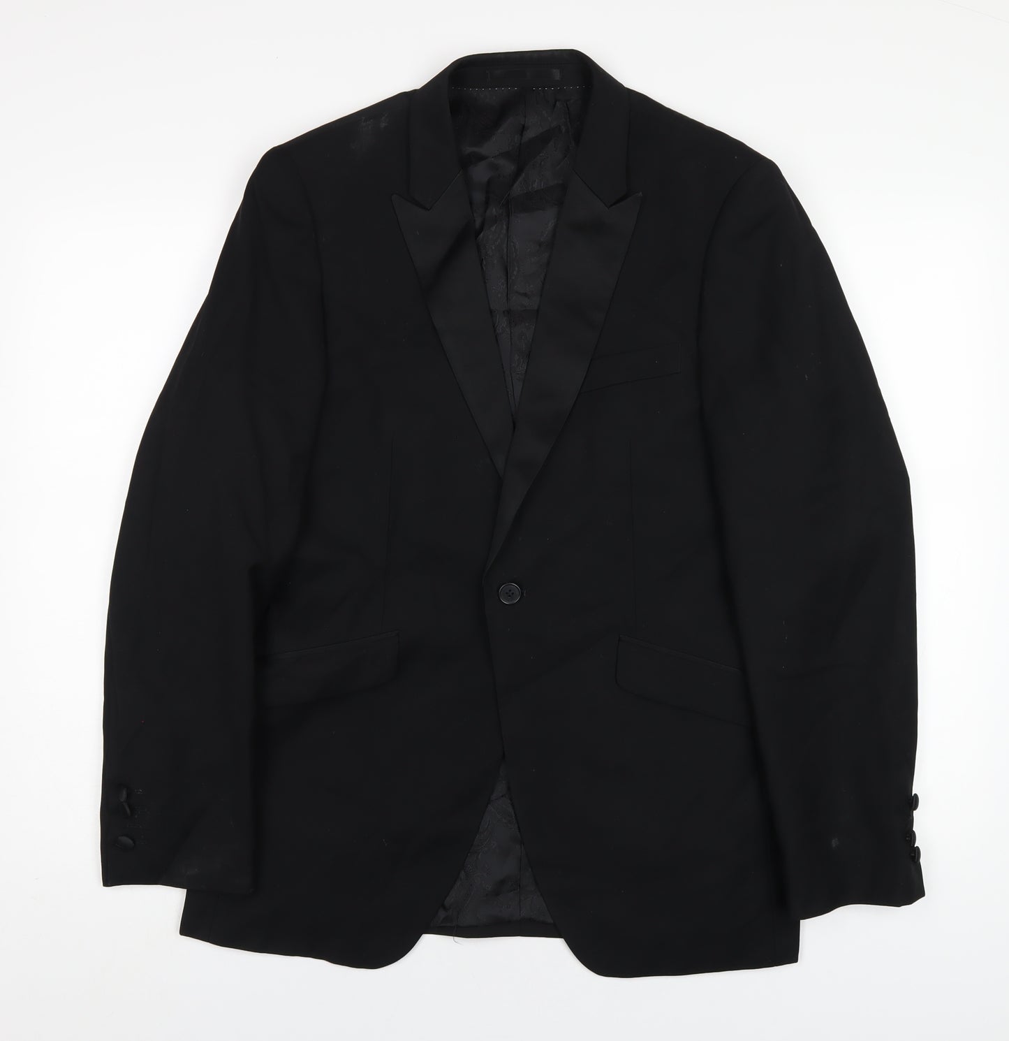 OneSix5ive Mens Black Polyester Jacket Blazer Size 38 Regular