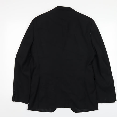 OneSix5ive Mens Black Polyester Jacket Blazer Size 38 Regular