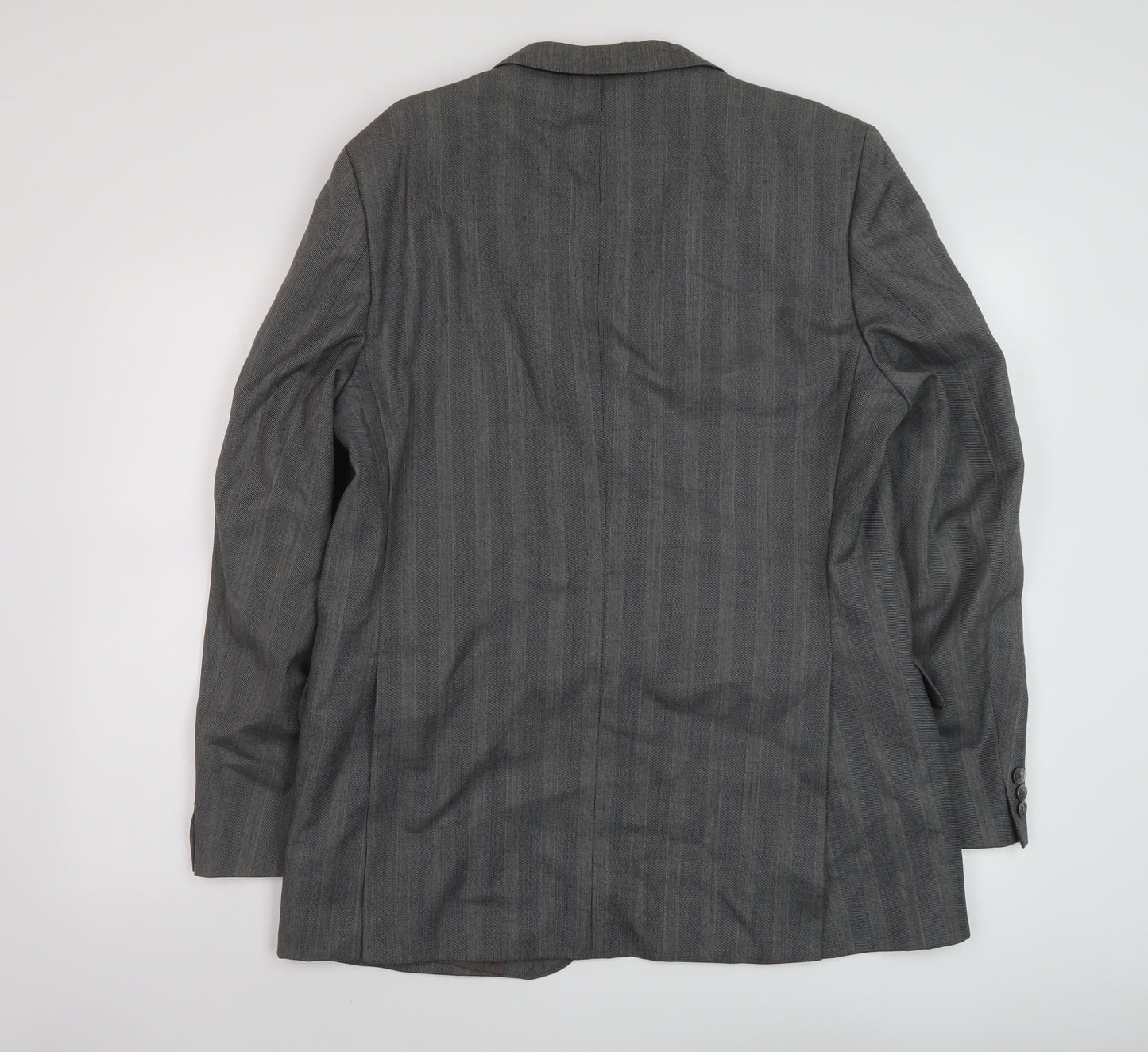 Eric Spencer Mens Grey Striped Wool Jacket Suit Jacket Size 44 Regular