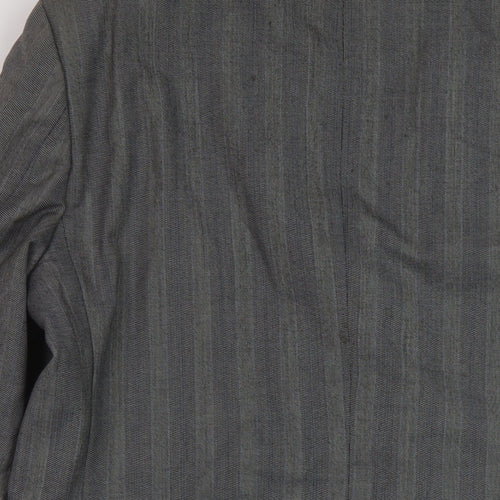 Eric Spencer Mens Grey Striped Wool Jacket Suit Jacket Size 44 Regular