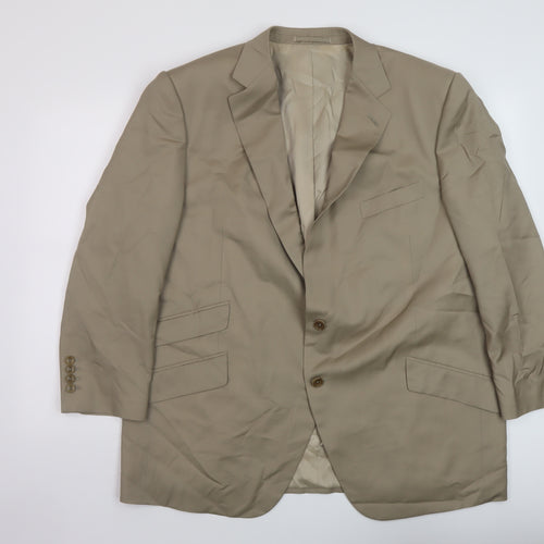 Harris & Howard Mens Beige Polyester Jacket Suit Jacket Size 50 Regular