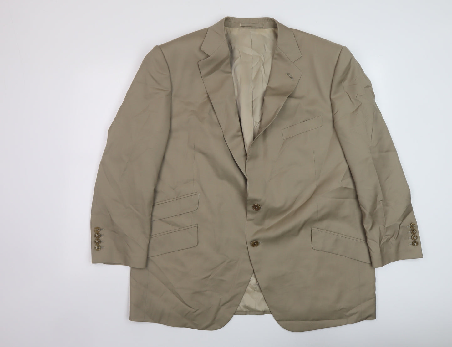 Harris & Howard Mens Beige Polyester Jacket Suit Jacket Size 50 Regular