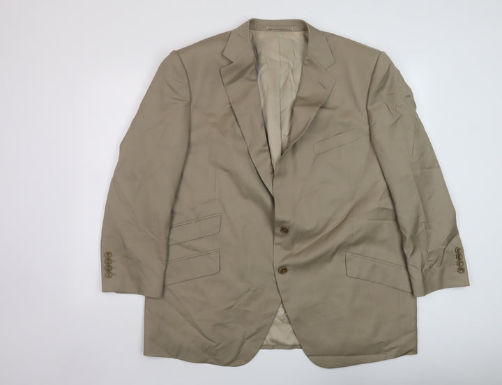 Harris & Howard Mens Beige Polyester Jacket Suit Jacket Size 50 Regular