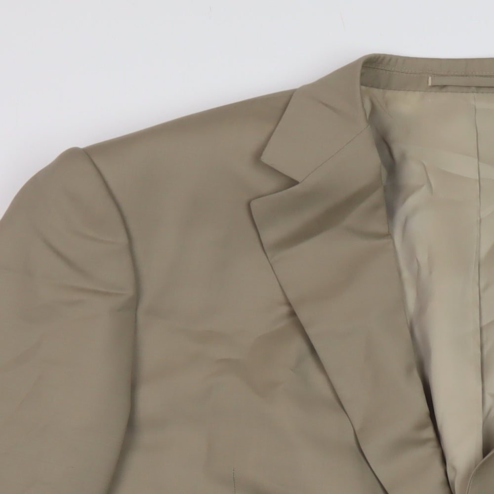 Harris & Howard Mens Beige Polyester Jacket Suit Jacket Size 50 Regular