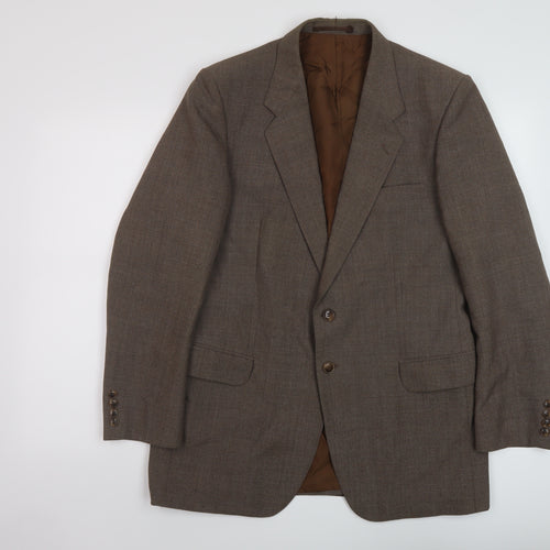 St Michaels Mens Brown Wool Jacket Suit Jacket Size 40 Regular