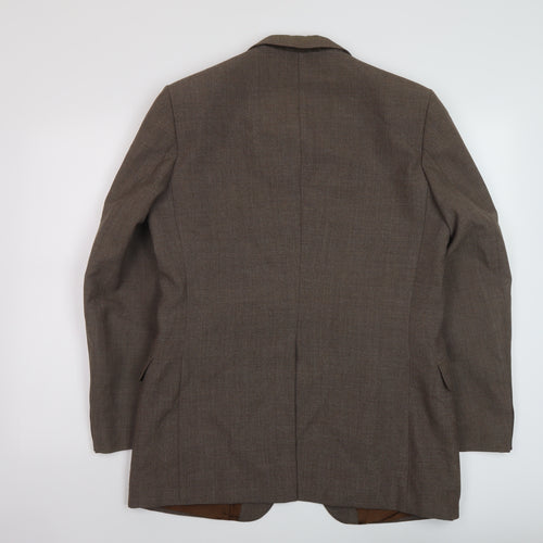 St Michaels Mens Brown Wool Jacket Suit Jacket Size 40 Regular
