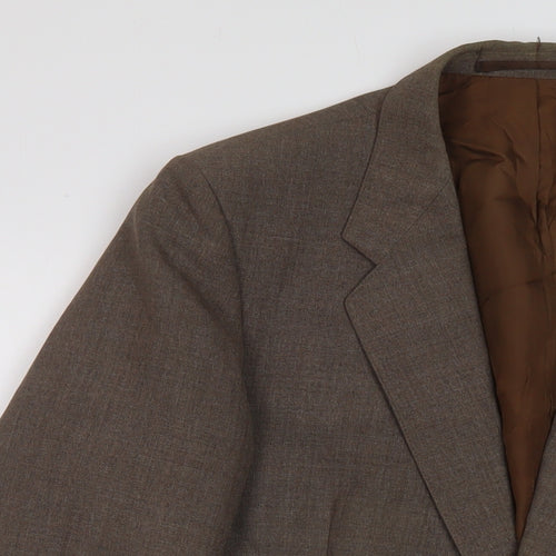 St Michaels Mens Brown Wool Jacket Suit Jacket Size 40 Regular