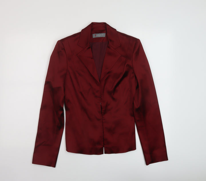 Press & Bastyan Womens Red Jacket Size 8 Hook & Eye