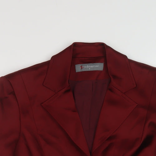 Press & Bastyan Womens Red Jacket Size 8 Hook & Eye