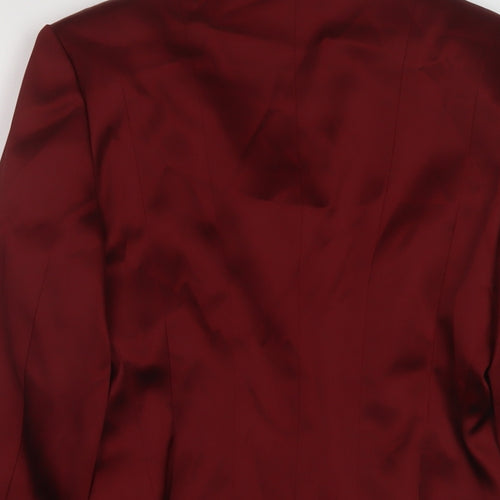 Press & Bastyan Womens Red Jacket Size 8 Hook & Eye
