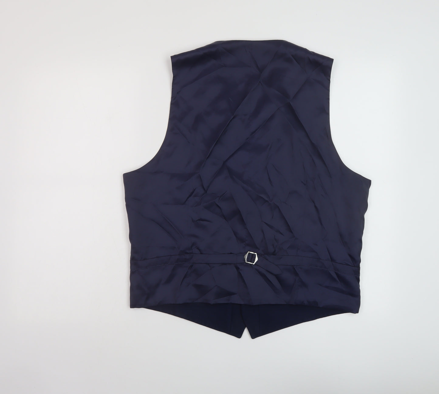 Marks and Spencer Mens Blue Wool Jacket Suit Waistcoat Size L Regular