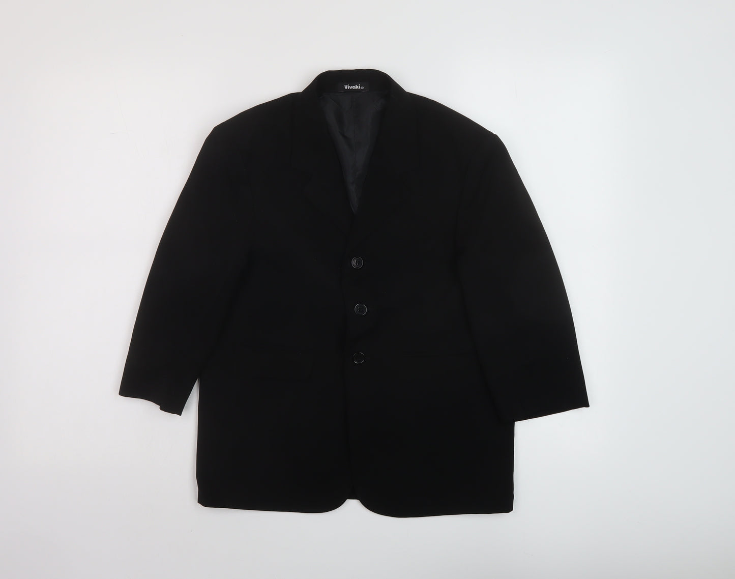 VivaKi Womens Black Jacket Size 8 Button