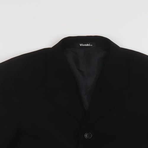 VivaKi Womens Black Jacket Size 8 Button