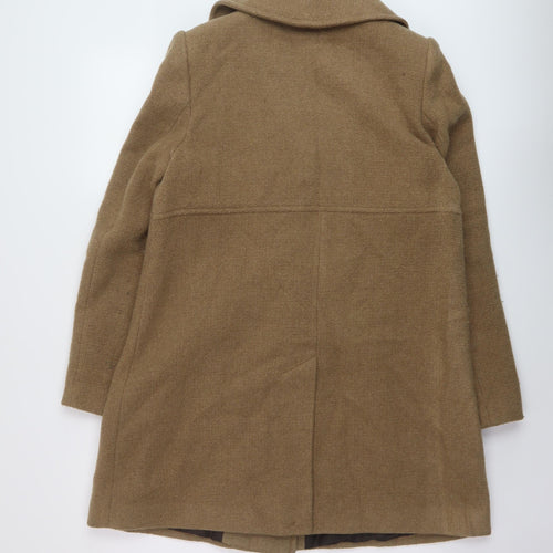 Nextr Womens Beige Overcoat Coat Size 12 Button