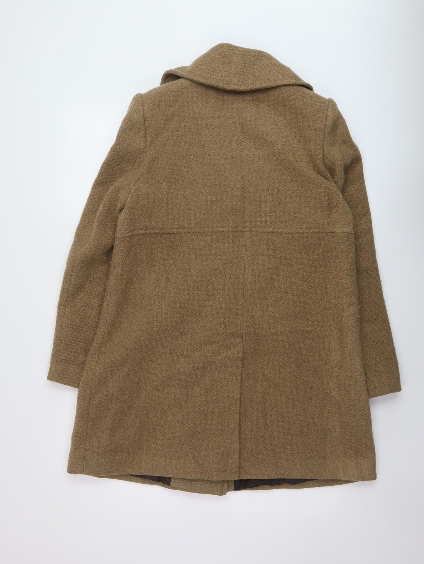 Nextr Womens Beige Overcoat Coat Size 12 Button