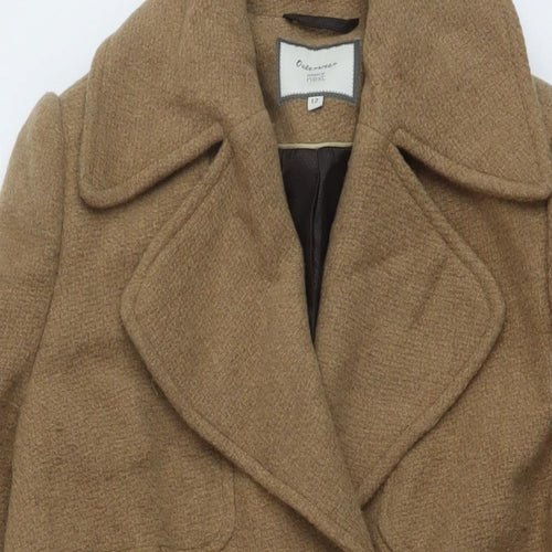 Nextr Womens Beige Overcoat Coat Size 12 Button