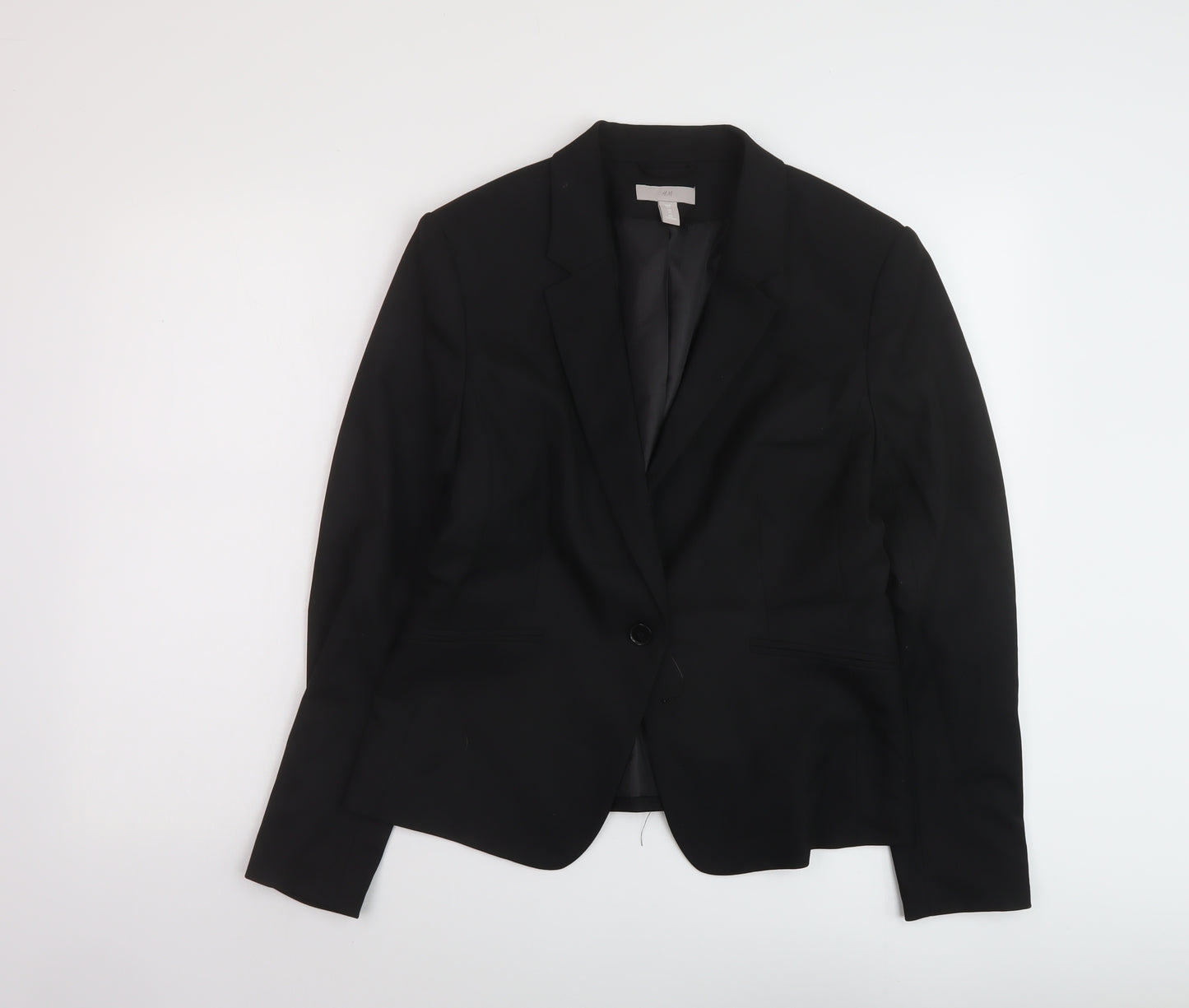 H&M Womens Black Jacket Size 14 Button