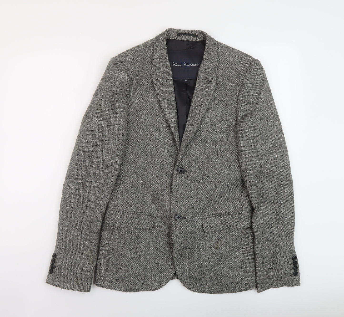 French Connection Mens Grey Wool Jacket Suit Jacket Size 36 Regular