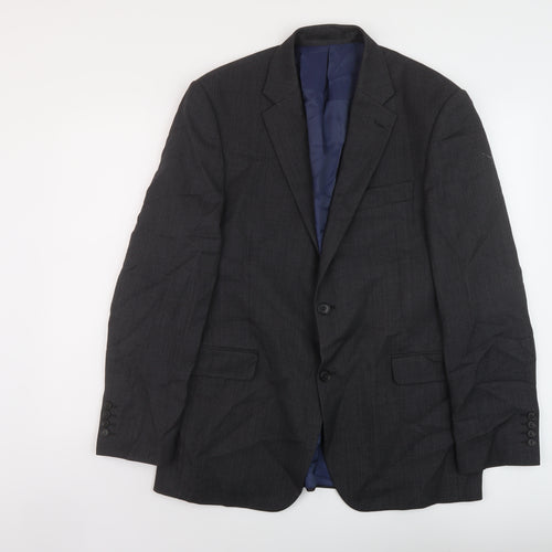 John Lewis Mens Grey Wool Jacket Suit Jacket Size 42 Regular