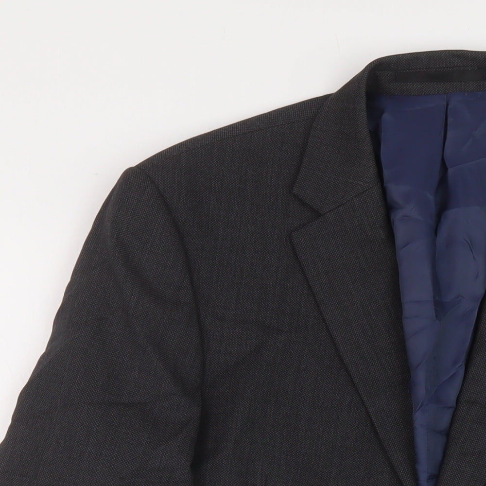 John Lewis Mens Grey Wool Jacket Suit Jacket Size 42 Regular