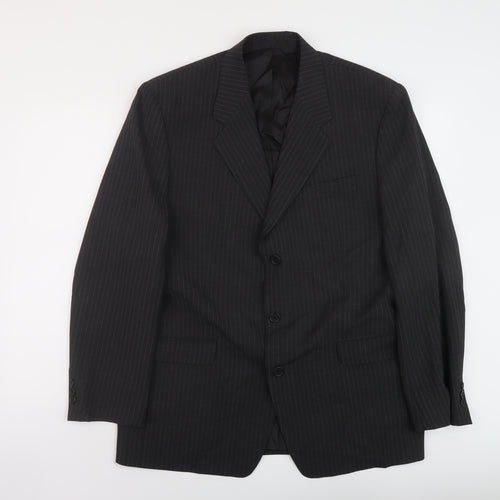 Carveste Mens Grey Striped Polyester Jacket Suit Jacket Size 42 Regular