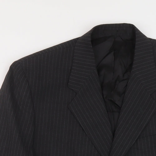 Carveste Mens Grey Striped Polyester Jacket Suit Jacket Size 42 Regular