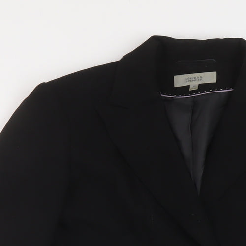Marks and Spencer Womens Black Jacket Size 10 Button