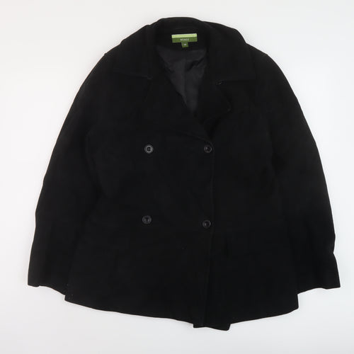 NuAge Womens Black Jacket Size 14 Button