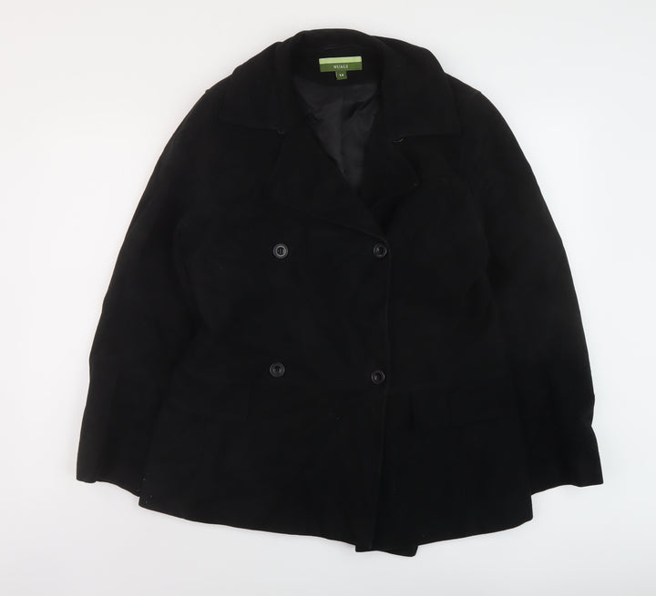 NuAge Womens Black Jacket Size 14 Button