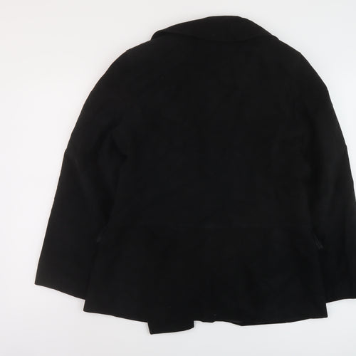NuAge Womens Black Jacket Size 14 Button