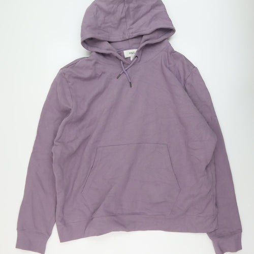 Marks and Spencer Mens Purple Cotton Pullover Hoodie Size 3XL
