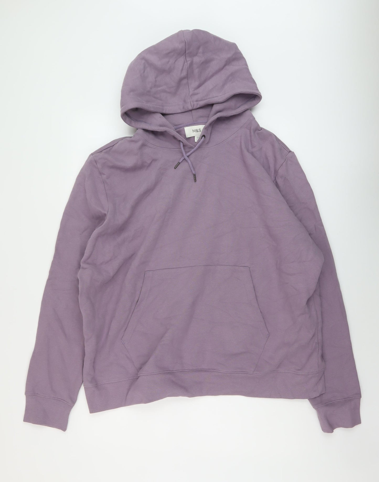 Marks and Spencer Mens Purple Cotton Pullover Hoodie Size 3XL