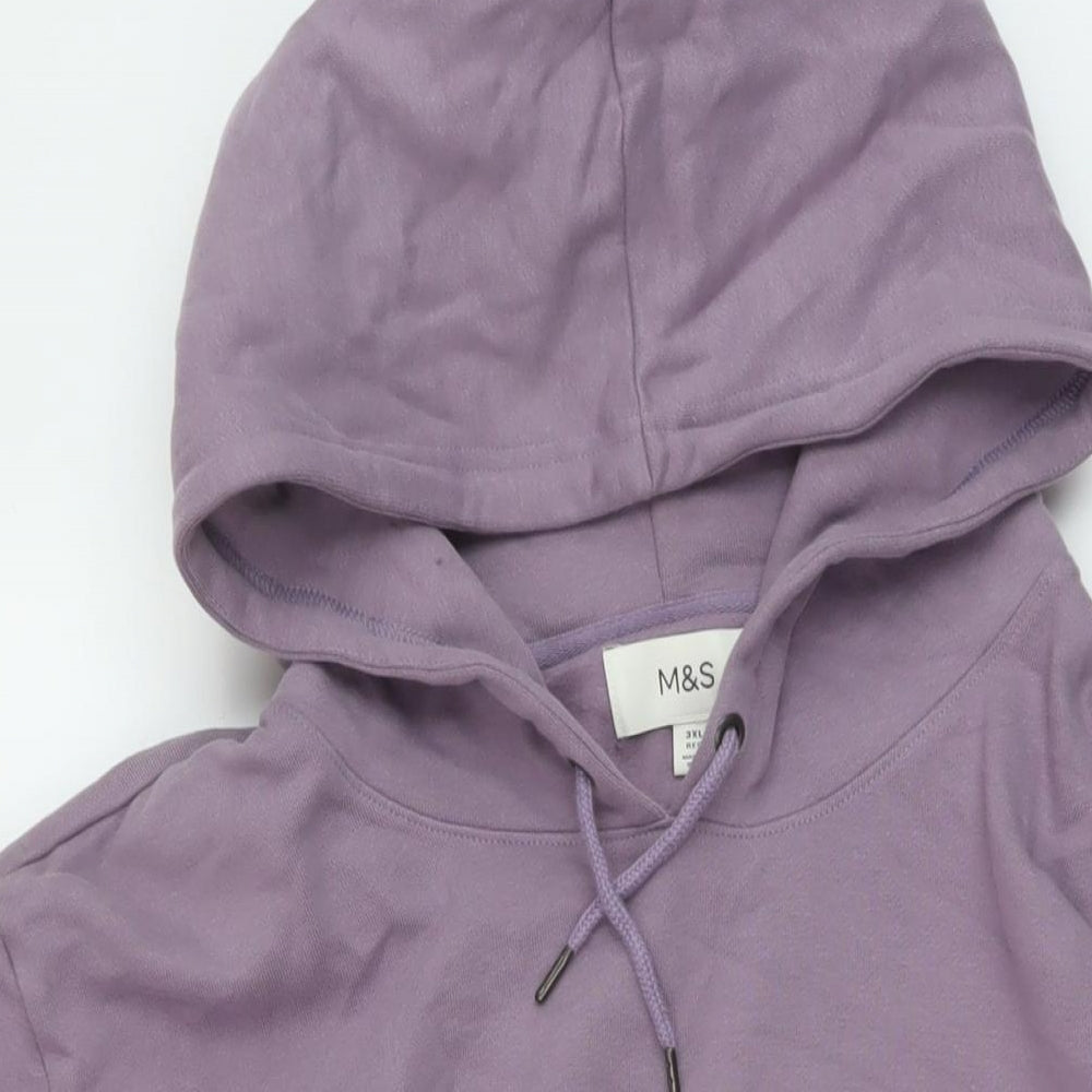 Marks and Spencer Mens Purple Cotton Pullover Hoodie Size 3XL