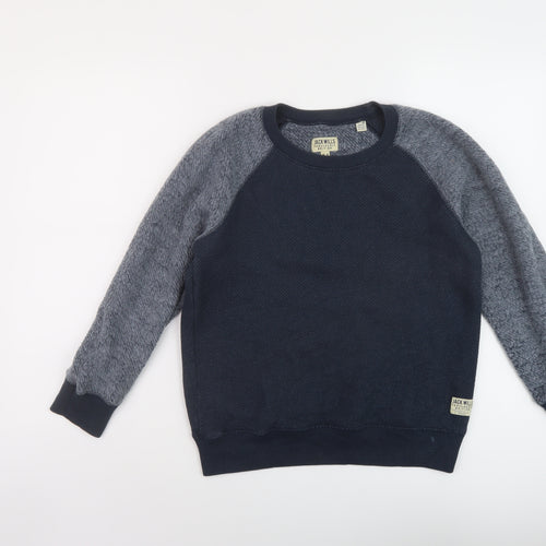 Jack Wills Womens Blue Cotton Pullover Sweatshirt Size 8 Pullover