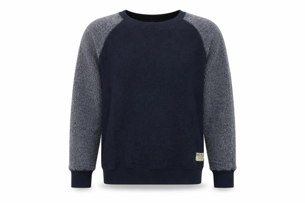 Front view of Jack Wills women’s blue cotton pullover sweatshirt, size UK 8, pullover