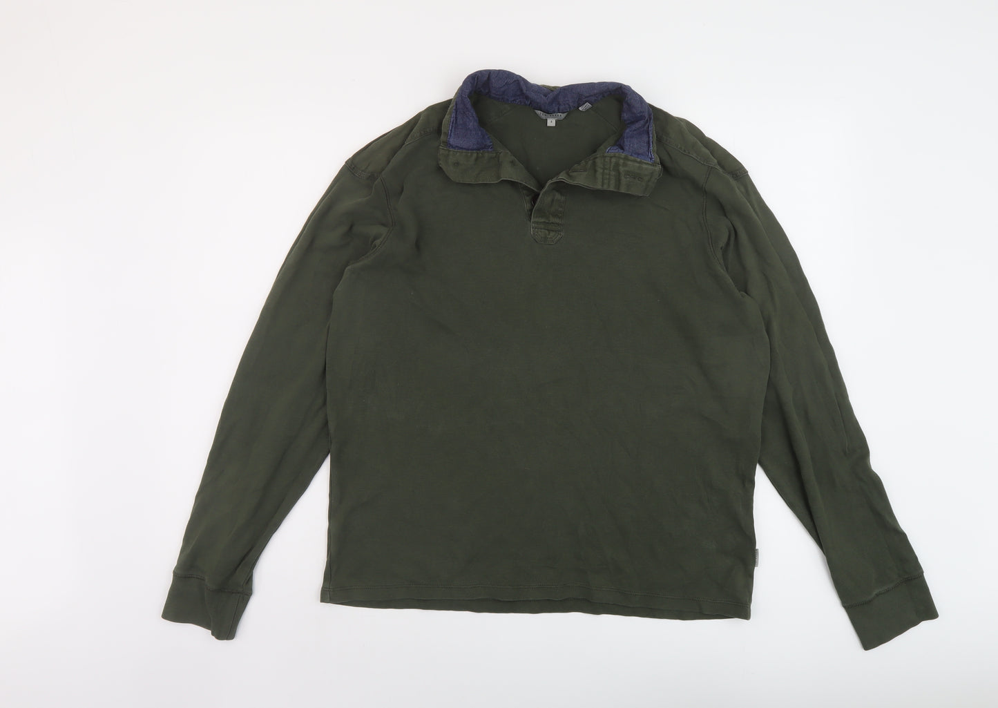 Ted Baker Mens Green Cotton Polo Size L Collared Pullover