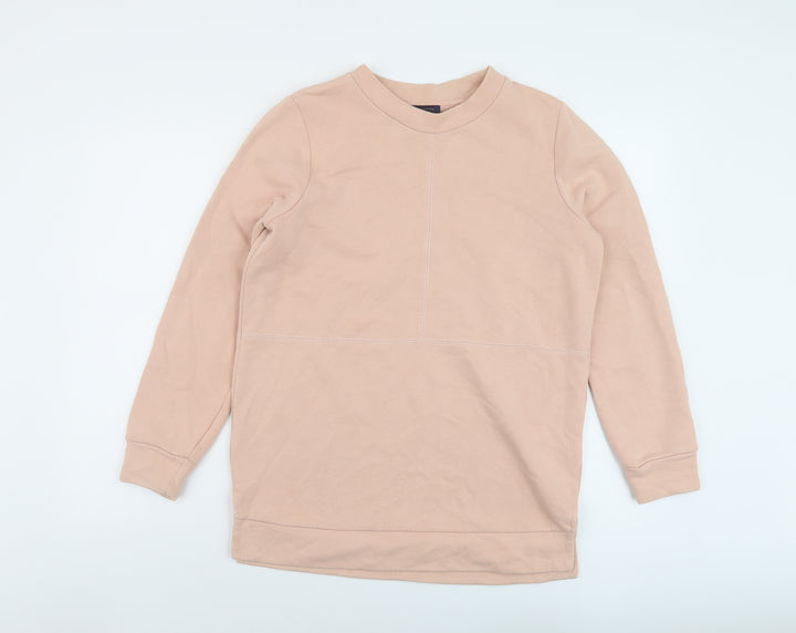 Marks and Spencer Womens Pink Cotton Pullover Sweatshirt Size S Pullover