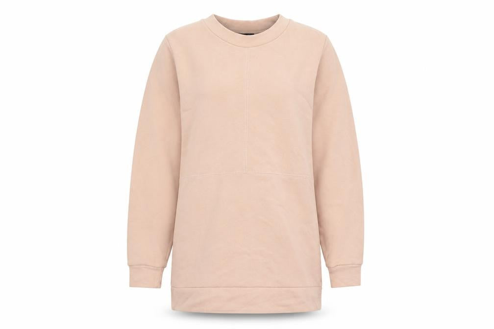 Front view of Marks & Spencer women’s pink cotton pullover sweatshirt, size S, pullover
