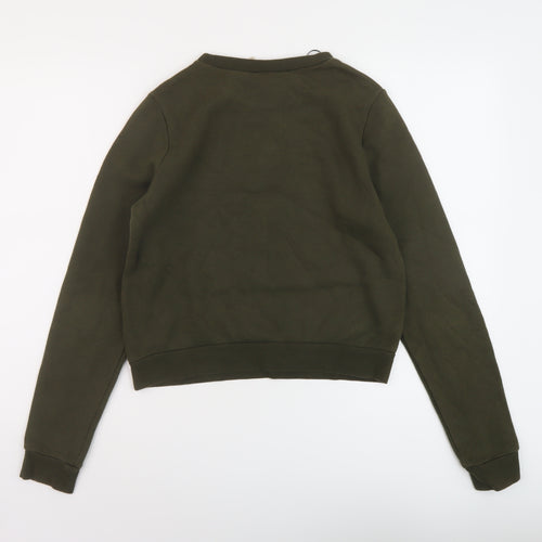 H&M Womens Green Cotton Pullover Sweatshirt Size S Pullover - Vintage